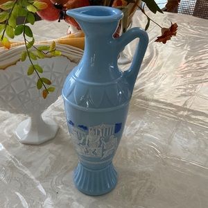 Jim Beam blue milk glass
